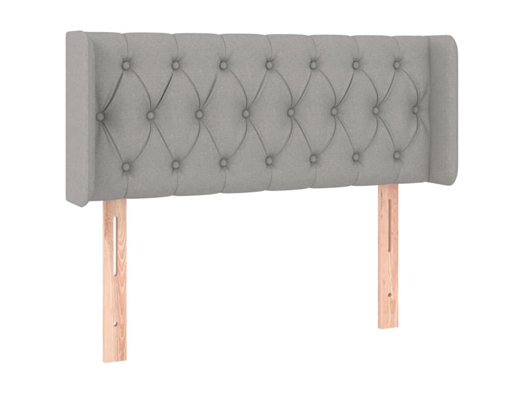 Tête de lit avec oreilles Gris clair 103x16x78/88 cm Tissu YMBW13177
