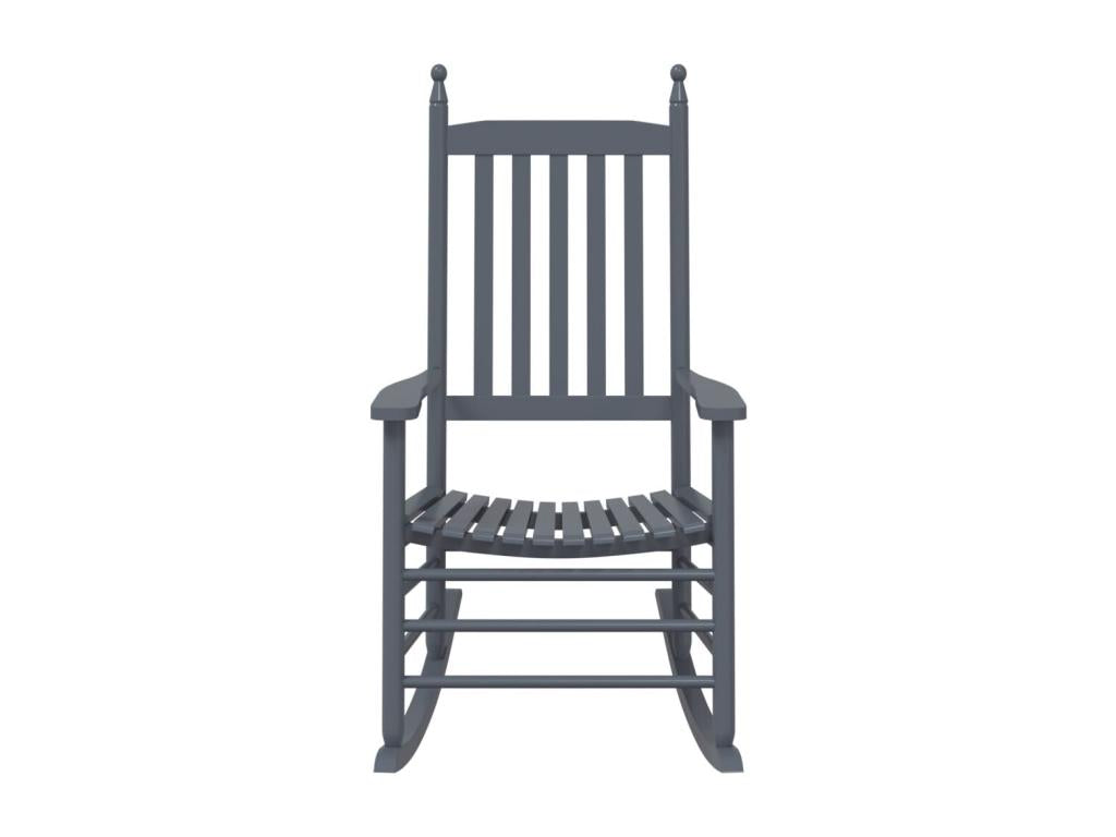 Chaises à bascule sièges incurvés lot de 2 gris peuplier massif BOMG95097