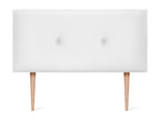Decohaute Smooth Faux Leather Headboard with Buttons 110x105cm with Legs for 105cm Beds - White NHAB22759