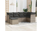 6-piece garden furniture set with grey resin wicker cushions GYMH49533