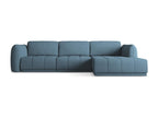 Right-hand corner sofa in chenille fabric - denim - Domopure BQFQ67083