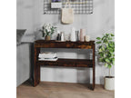 Smoked oak console table, 102x30x80 cm, engineered wood, JQLV86388