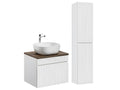 Domopure White and Wood DYZZ52093 Single Basin Vanity Unit (60cm) and Tall Cabinet
