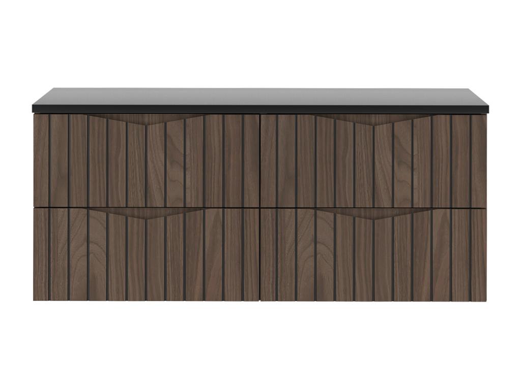 Domopure 120cm vanity unit with countertop, wood and black finish YRZT97308