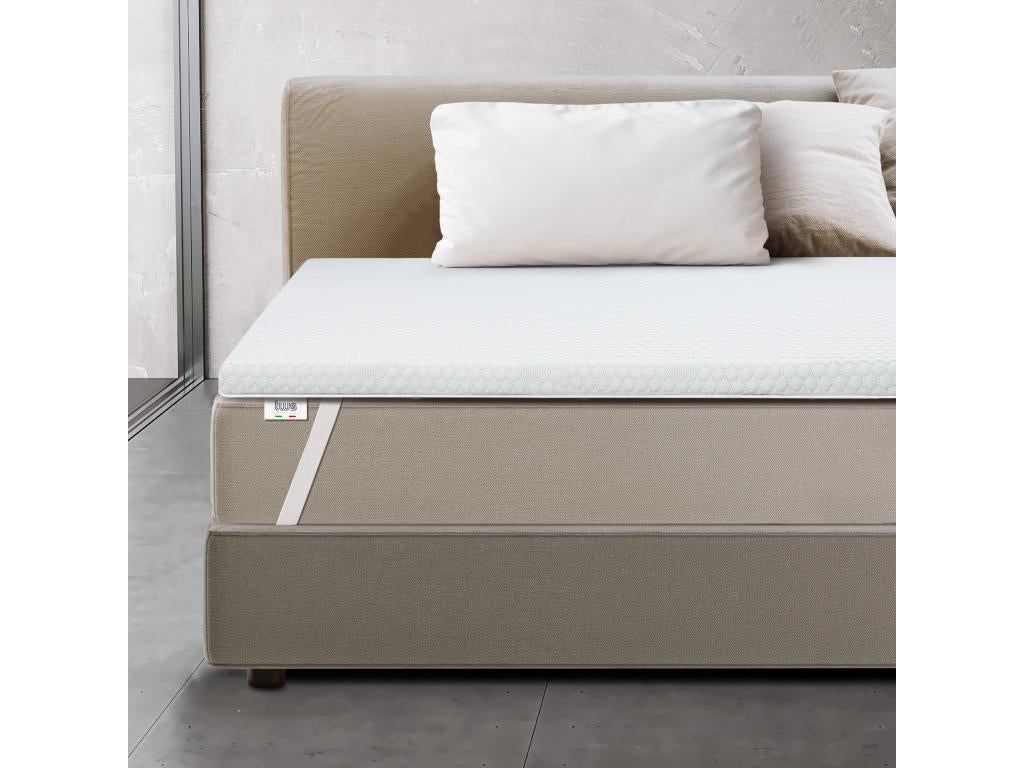 Single Mattress Topper for Memory Foam Mattresses - 6 cm Thick - Removable Cover - Antibacterial and Antifungal - 85x185 cm USMH11532