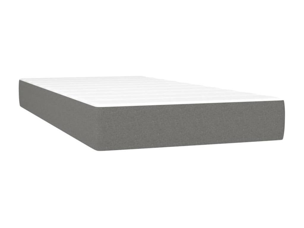 Lit à sommier tapissier avec matelas Gris foncé 200x200cm Tissu MRGX50725