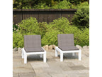 Garden lounge chairs with cushions, 2 pcs, White Plastic UYPO60874