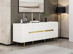 Buffet avec 4 portes en MDF - Blanc et doré - Domopure MORABITO AROQ09930