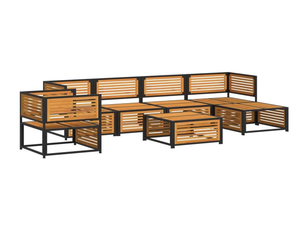 Decohaute RRWO96004 7-piece solid wood garden furniture set with cushions
