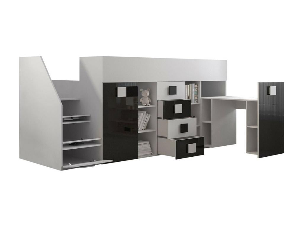 Decohaute 366 Unique High Bed Grey 90x200 Laminate Slatted Base for Decohaute 94x249x124cm LRGT92165