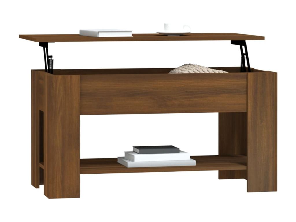 Table basse Chêne marron 101x49x52 cm Bois d'ingénierie EEQM60784