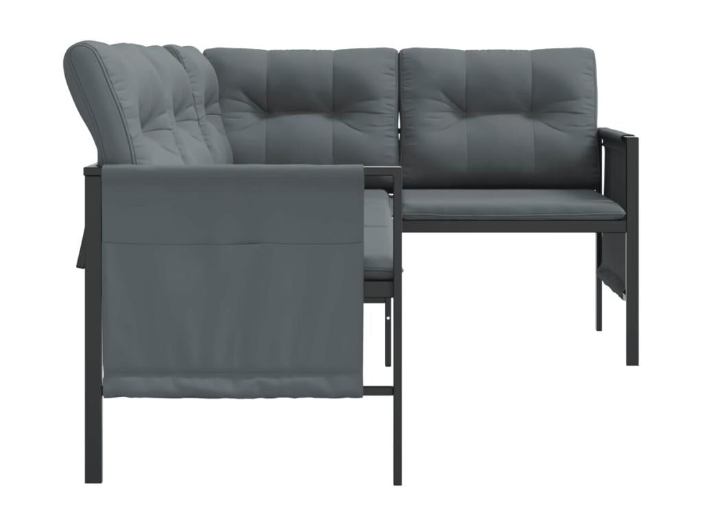 Anthracite steel and textilene garden corner sofa KNHA11699