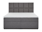 Dark grey fabric box spring bed with mattress and topper Lizen-Sleeping area 140x200 cm YEPI06014