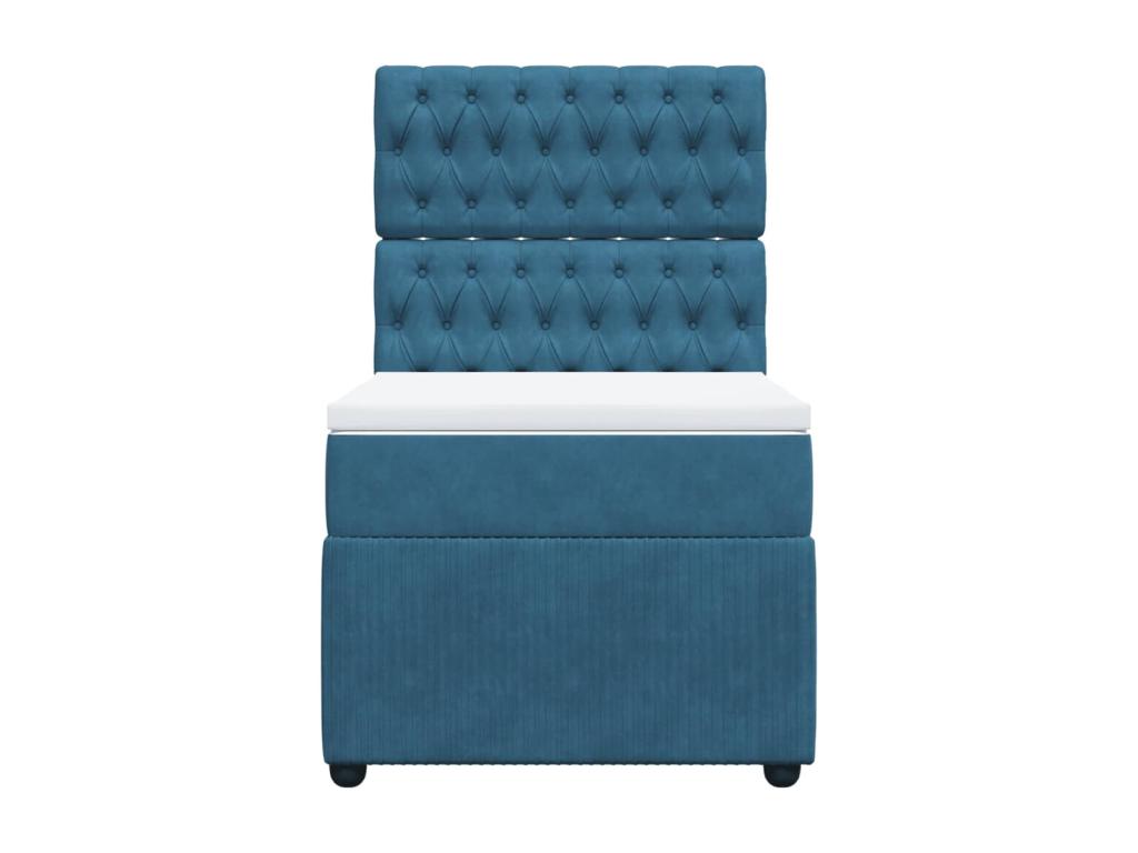 Sommier à Decohaute de lit et matelas Bleu foncé 80x200 cm Velours DFFZ51710