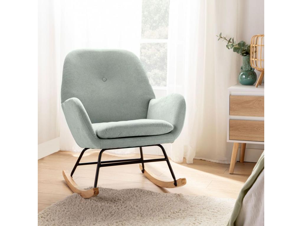 Nursing chair in mint microvelvet upholstery, 67x88 cm - Domopure DLDK80741