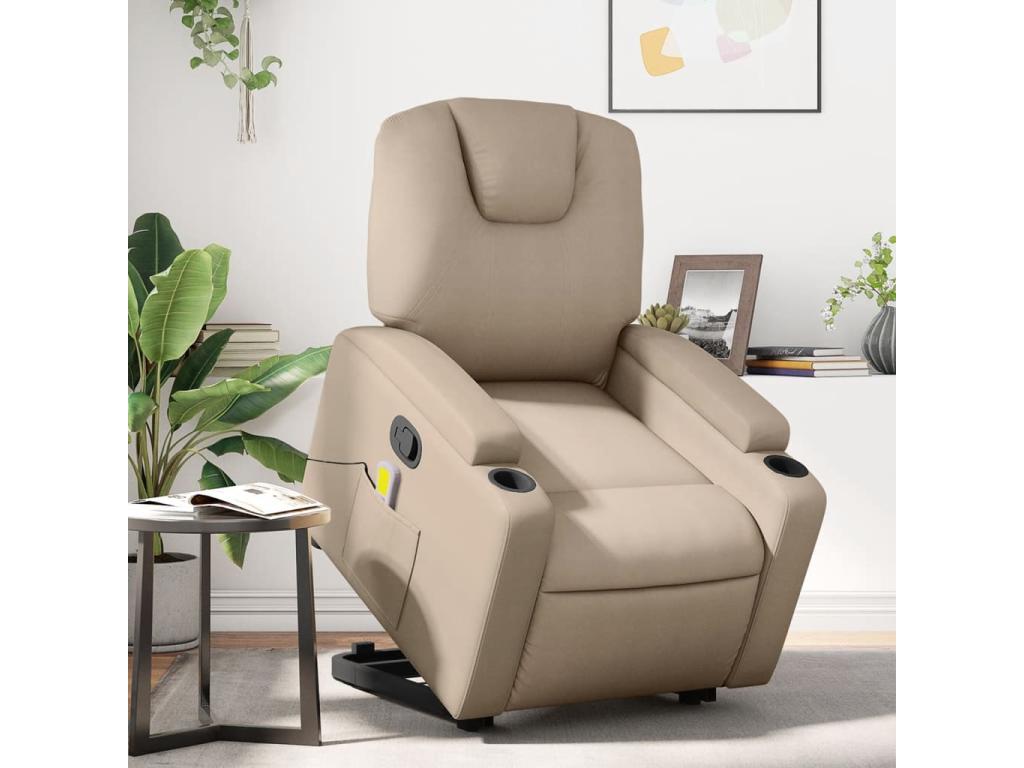 Cappuccino Faux Leather Reclining Massage Chair VZOA16650