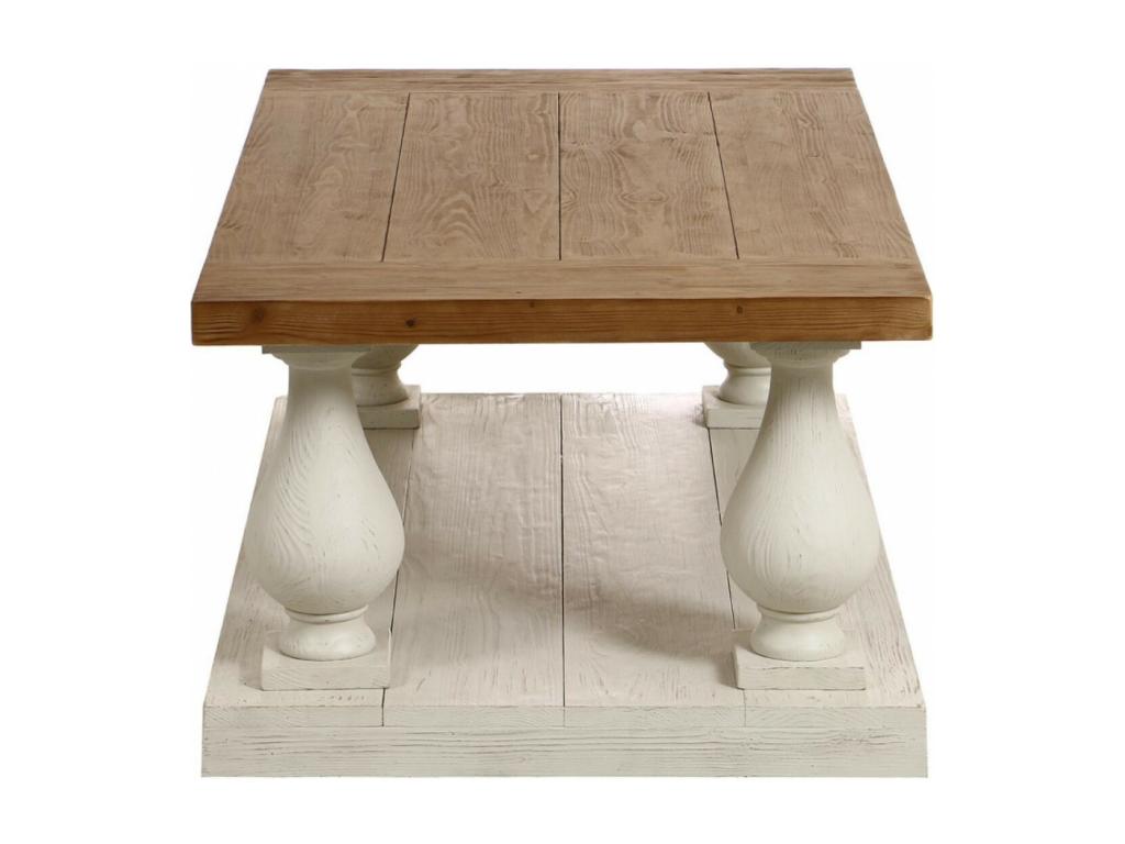 Rectangular White Wood Coffee Table - Domopure Heritage TWGP56661
