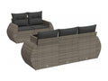 6-piece garden furniture set with grey resin wicker cushions RPCF12807