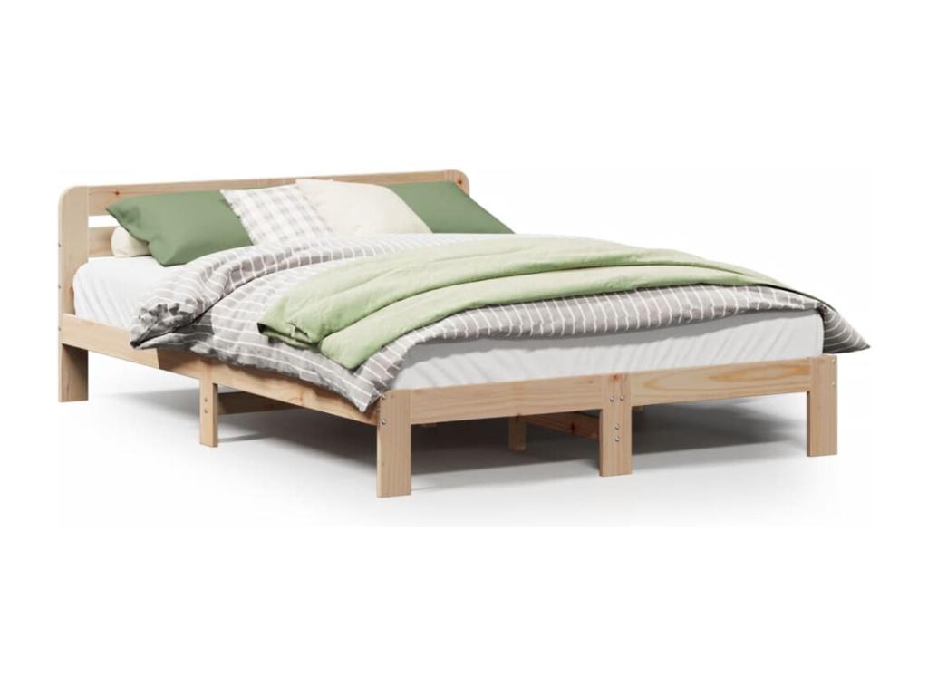 Bed frame without mattress 160x200 cm solid pine wood GBAJ14818