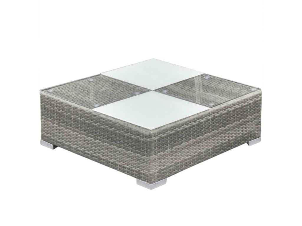 Salon de jardin 8 pcs avec coussins Résine tressée Gris JZPV72321