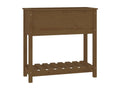 Planter with shelf, Honey brown, 82.5x34.5x81 cm, Pine wood, SYFA01208