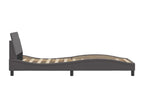 Bed frame with headboard, Grey, 90x190 cm, Faux Leather LKSL21491