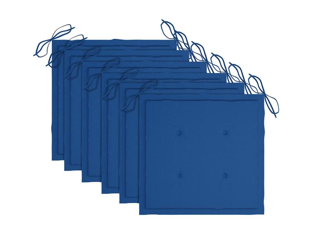 Chaises de jardin empilables avec coussins lot de 6 Teck solide YAAY13066