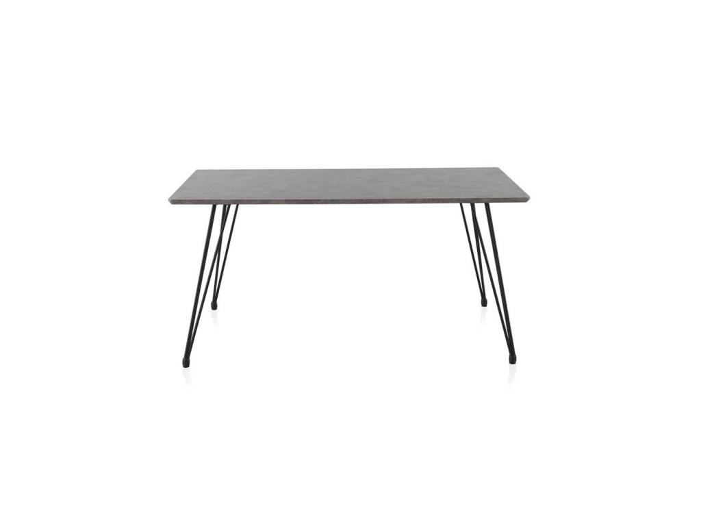 Dining Table Black/Light Concrete - Domopure JFMO20531
