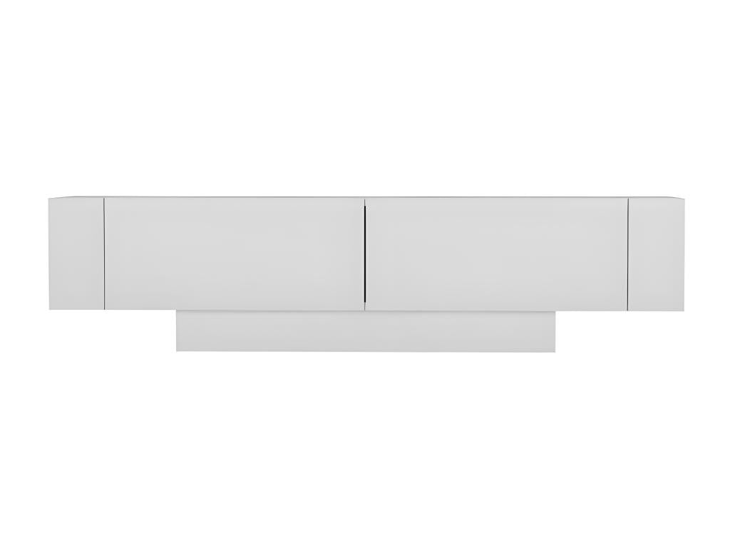 Meuble TV contemporain 150cm avec étagères Meniscos Blanc DRPF82651