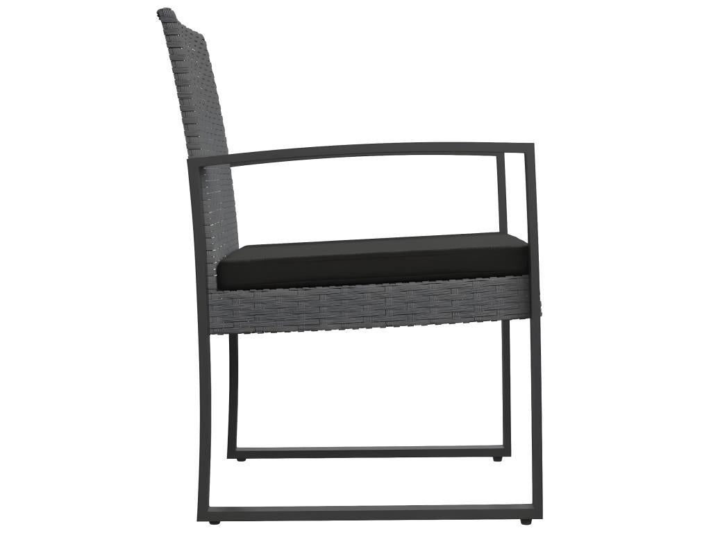 Chaises à manger de jardin lot de 2 gris foncé rotin PP OKYJ81882