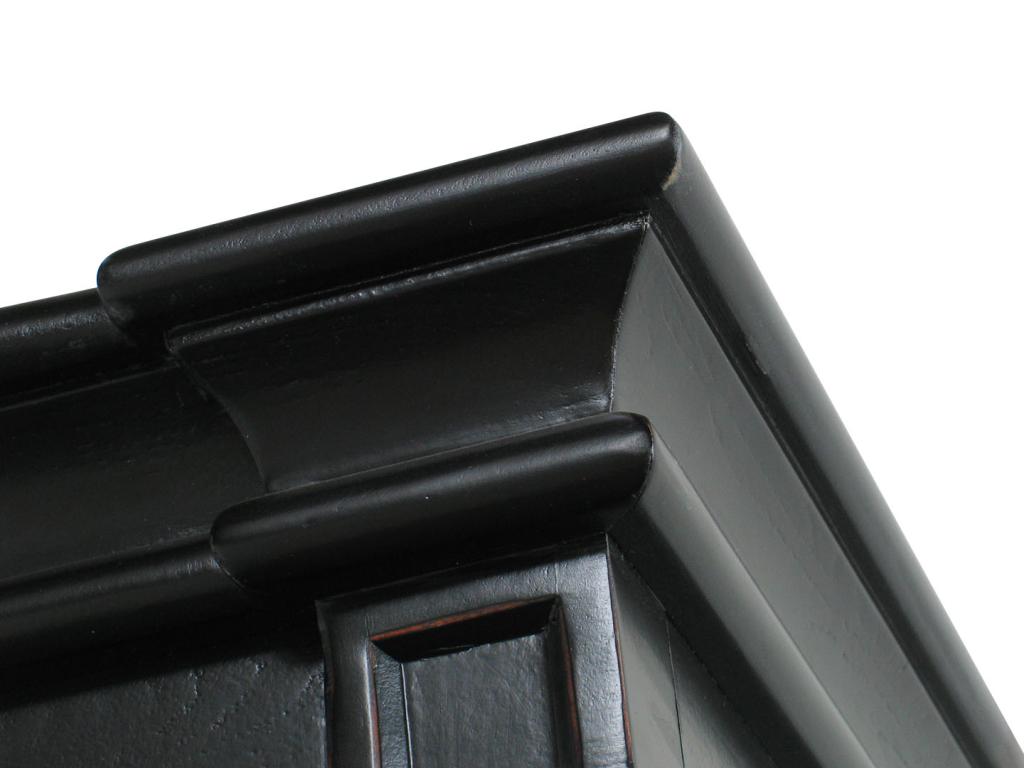 Domopure 3-Door Black Display Cabinet - Vintage Patina Finish, Width 142 cm, Height 200 cm. WBPS61710