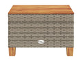 Domopure Premium - Grey garden table 55x55x36 cm woven resin and wood Domopure QGOJ44616