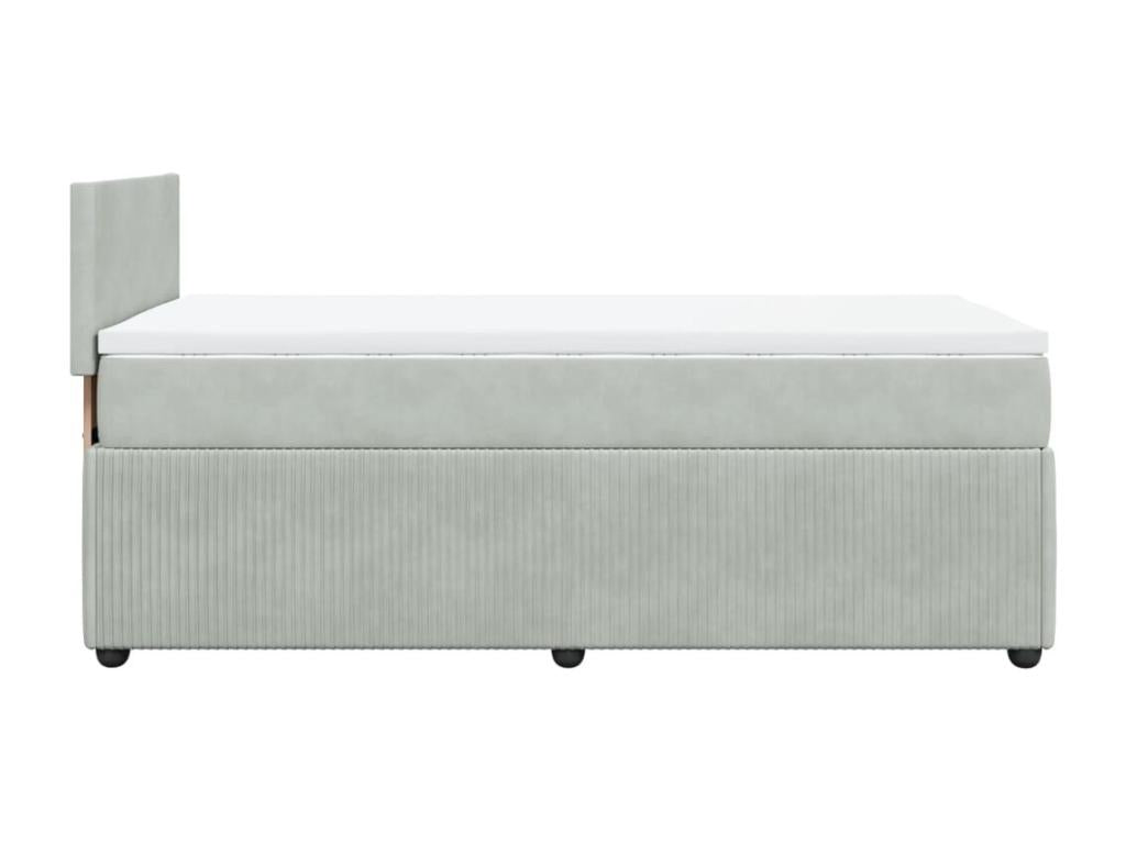 Domopure bed base and mattress, light grey, 80x200 cm, velvet, BCRI88167