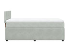 Domopure bed base and mattress, light grey, 80x200 cm, velvet, BCRI88167