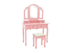 Dressing table and stool set, Rose, 100x40x146 cm, Paulownia wood, AILN16624