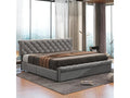 Storage bed for teenagers - grey 180x200 with slatted base and headboard by Chicyla - Chicyla CBIY95923