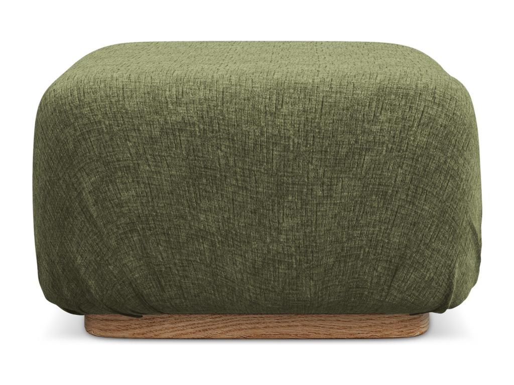 Chenille fabric pouf - olive - Domopure TRDC12813