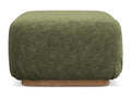 Chenille fabric pouf - olive - Domopure TRDC12813