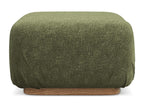 Chenille fabric pouf - olive - Domopure TRDC12813