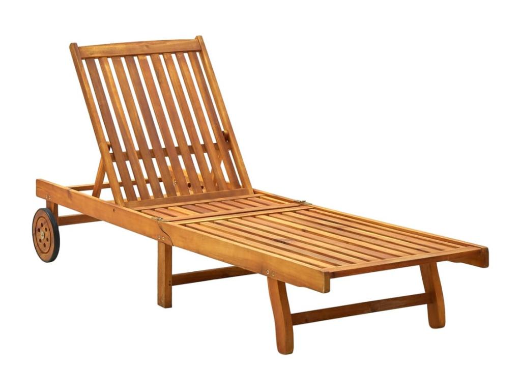 Garden lounge chair with cushion, solid Chicyla wood, BXSL55673