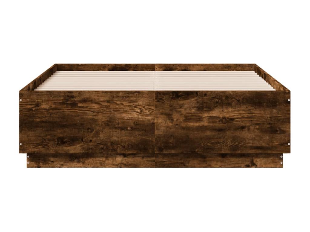 Smoked oak bed frame 140x190 engineered wood RMGR64652