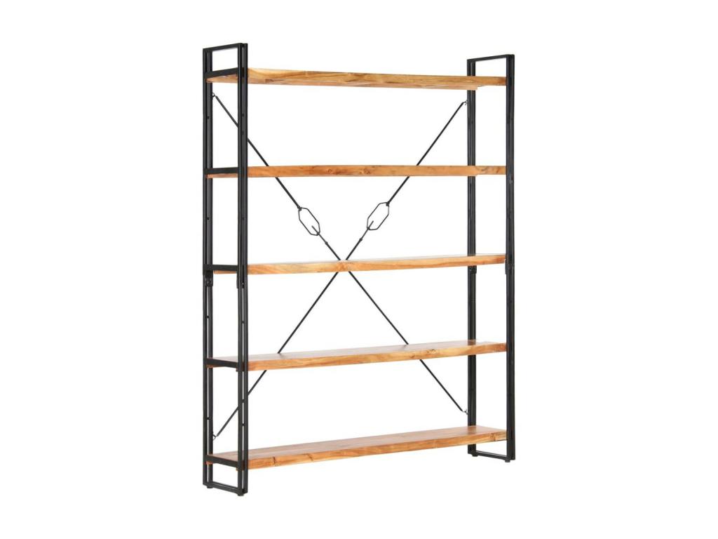 Bibliothèque à 5 niveaux 140x30x180 Bois d'Domopure solide XAOW27437