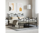 Metal bed frame with headboard and footboard, black, 140x190 cm, WTKL60294
