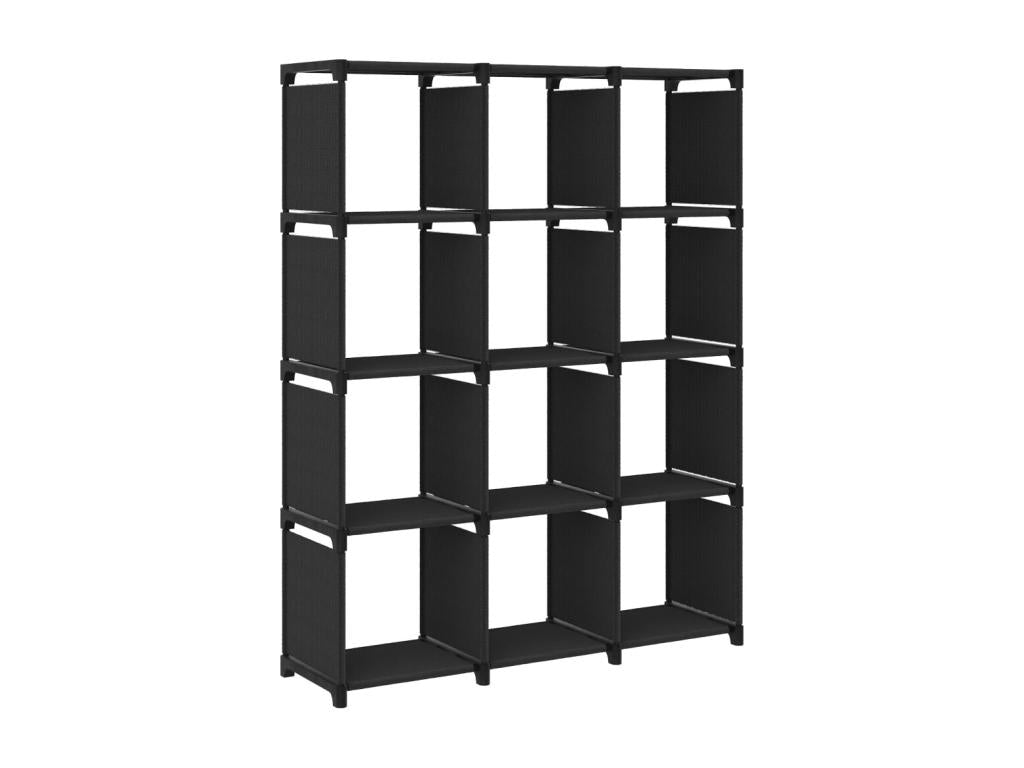 12-cube display shelf, black, 103x30x141 cm, fabric, XZUP92475
