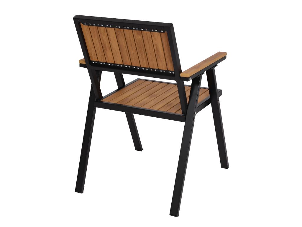 Set de 4 chaises de jardin table de jardin Decohaute-J95 noir teck FQNJ39737