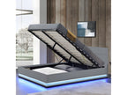 Domopure LED Bed with Storage - Colors - Grey - Sizes - 90x190 ZVVY17486