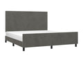 Bed frame with headboard, dark grey, 160x200 cm, velvet, EEGA88939