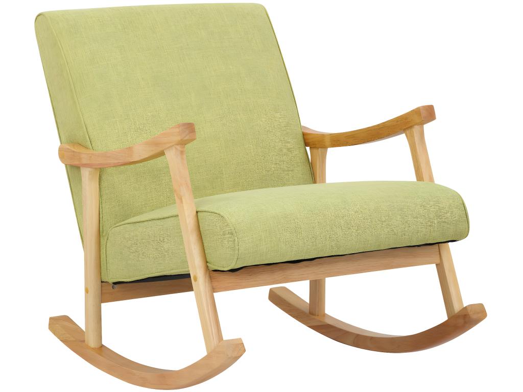 Rocking chair - Fabric / Wood - Light green - Morelia MWJE95909