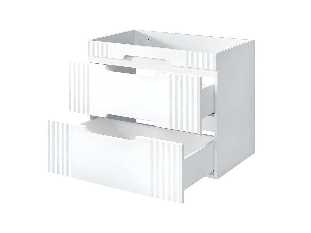 Meuble sous lavabo de salle de bain - Blanc alpin - L120-H62-P45.8 - Domopure NTZK24983