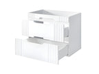 Meuble sous lavabo de salle de bain - Blanc alpin - L120-H62-P45.8 - Domopure NTZK24983